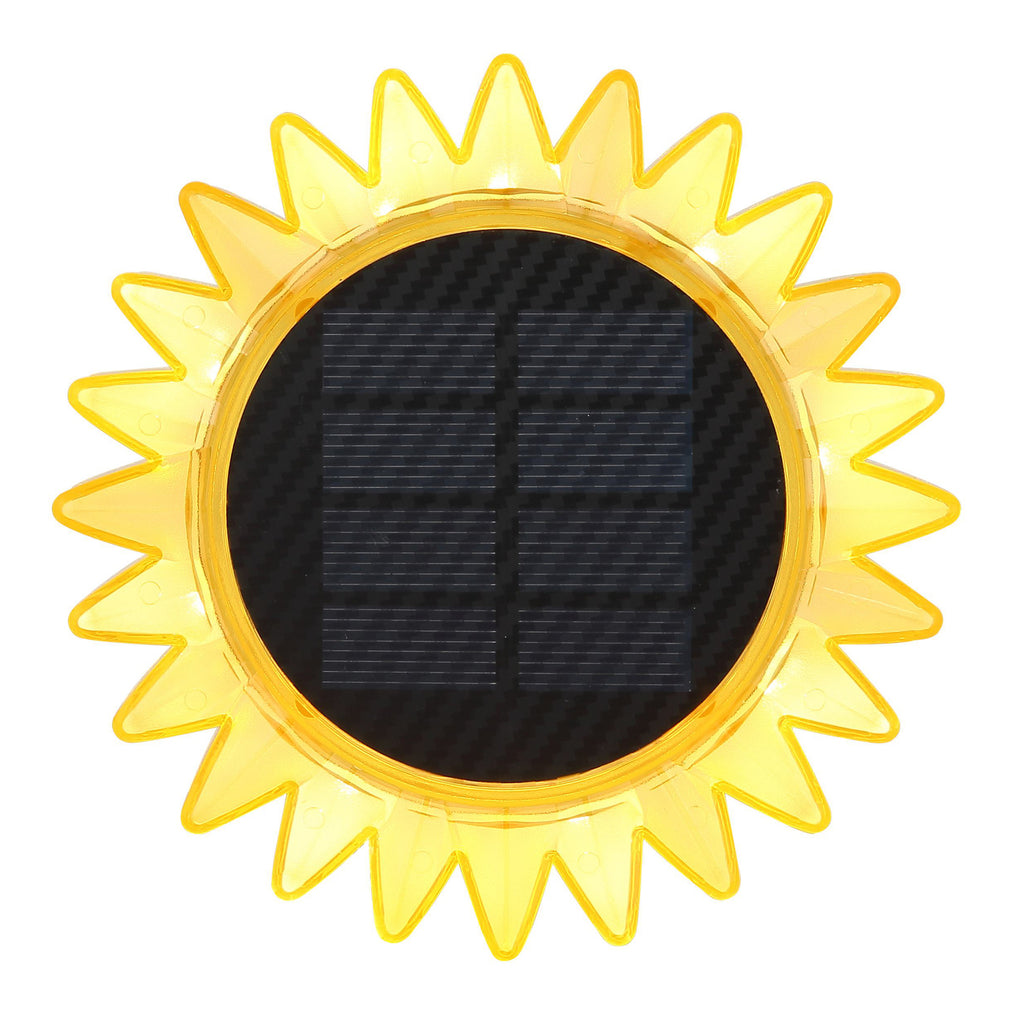 Solcellepanel på Solcellelampe solsikke med spyd Ø13 cm gul IP44 - Globo