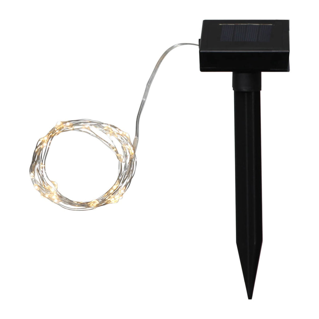 Solcellelyslenke Dew Drop 250 cm 50 LED varmhvit IP44 detalj