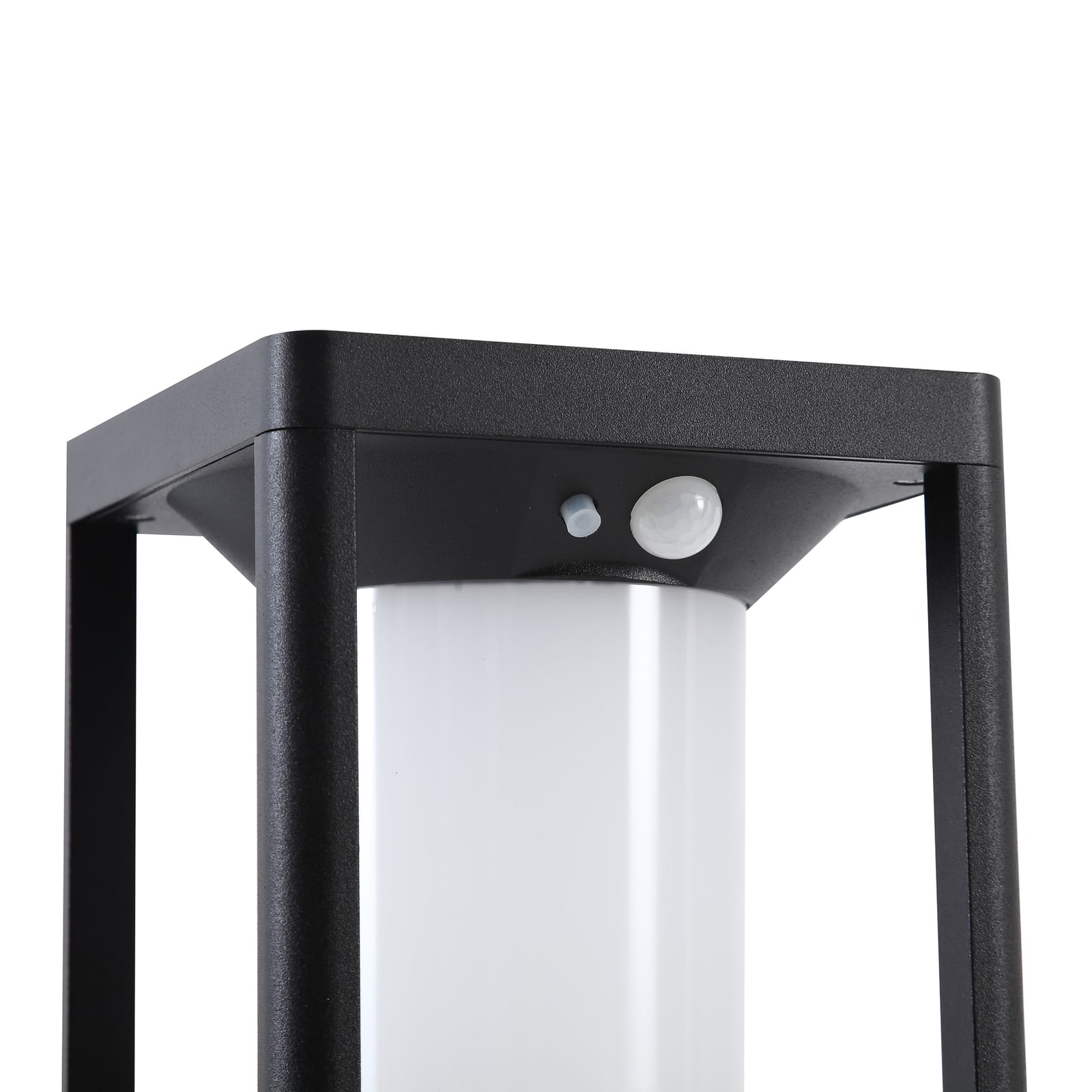 LED solcelle sti-lampe Nilea med bevegelsessensor svart solcellepanel