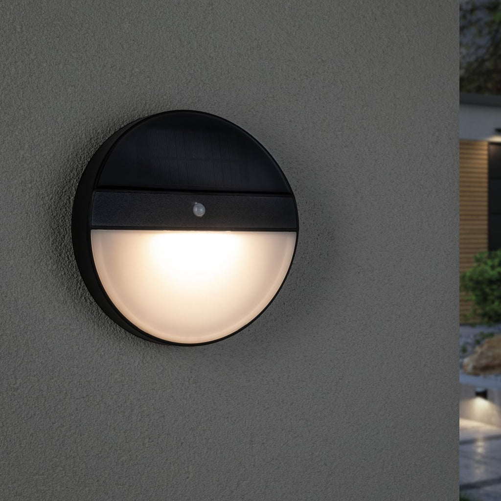 Solcellevegglampe Elois med bevegelsessensor bakside