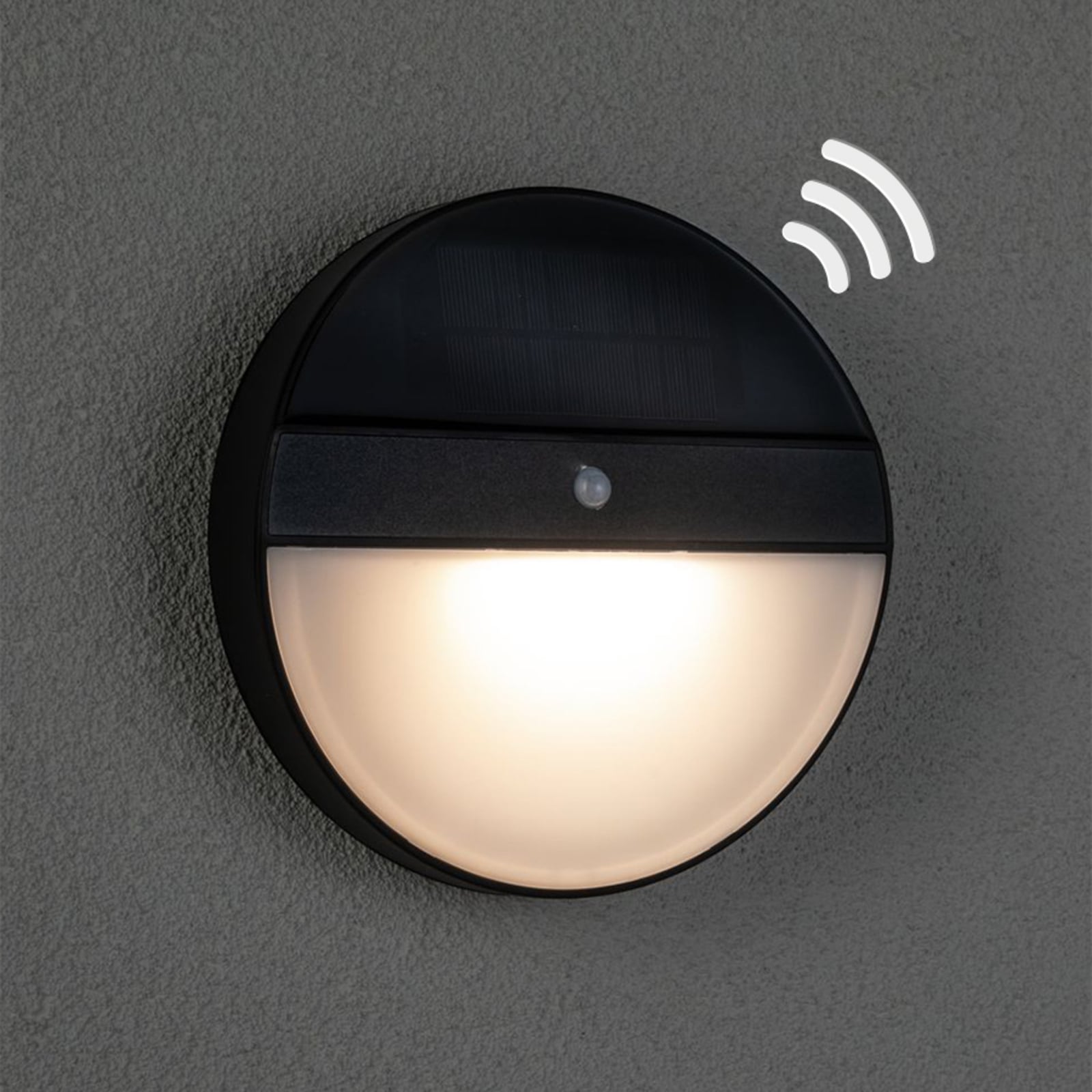 Solcellevegglampe Elois med bevegelsessensor front