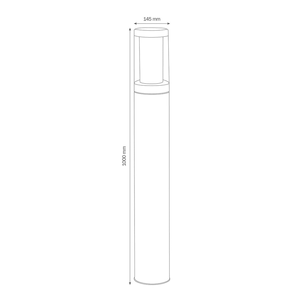 Sti-lampe 1257 rustfritt stål dimbar E27 100 cm detalj