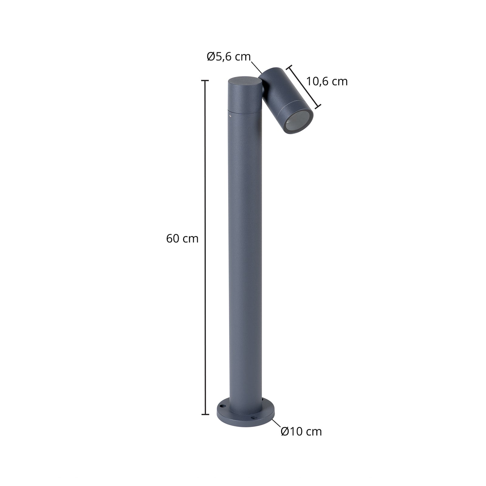 Sti-lampe Tulimar antrasitt aluminium montert i hage