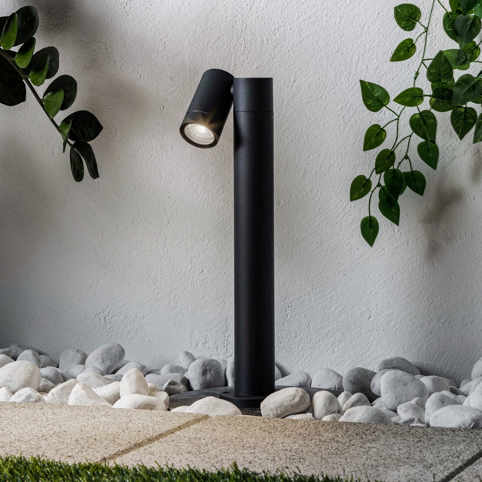 Stolpelampe Tulimar GU10 antrasitt dimbar 45 cm IP65 forfra