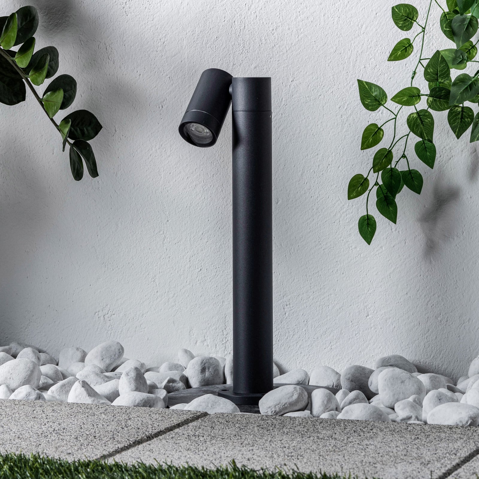 Stolpelampe Tulimar GU10 antrasitt dimbar 45 cm IP65 bakside
