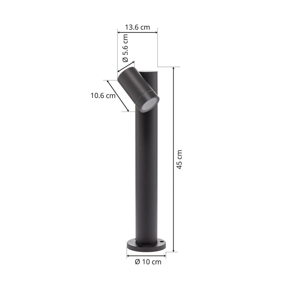 Stolpelampe Tulimar GU10 antrasitt dimbar 45 cm IP65 værbestandig design
