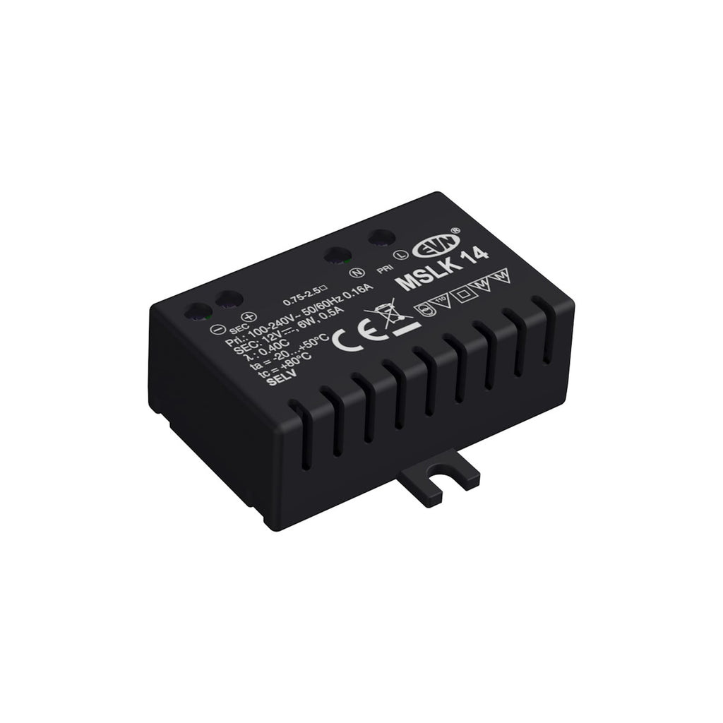 Strømforsyning 12V/DC 0,1-6W IP20 plast - EVN detalj