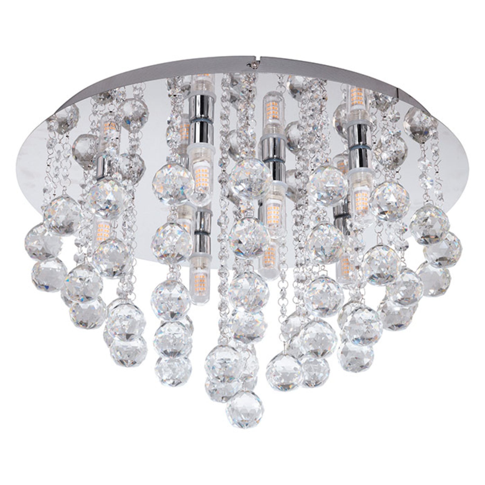 Montert Taklampe Almonte krystallglass Ø50 cm G9 IP44 i rom