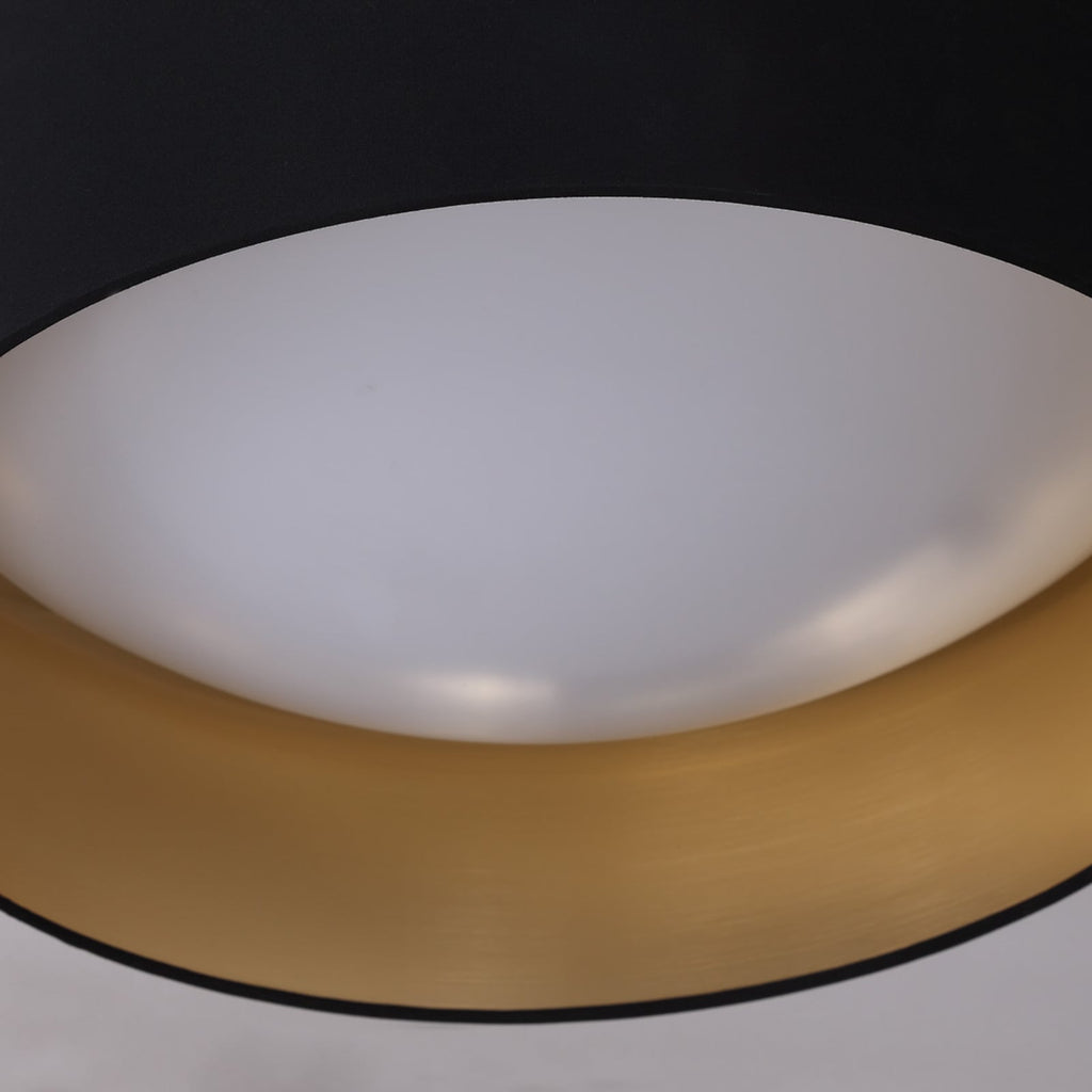 Taklampe Coleen tekstil svart/gull lyser opp rom