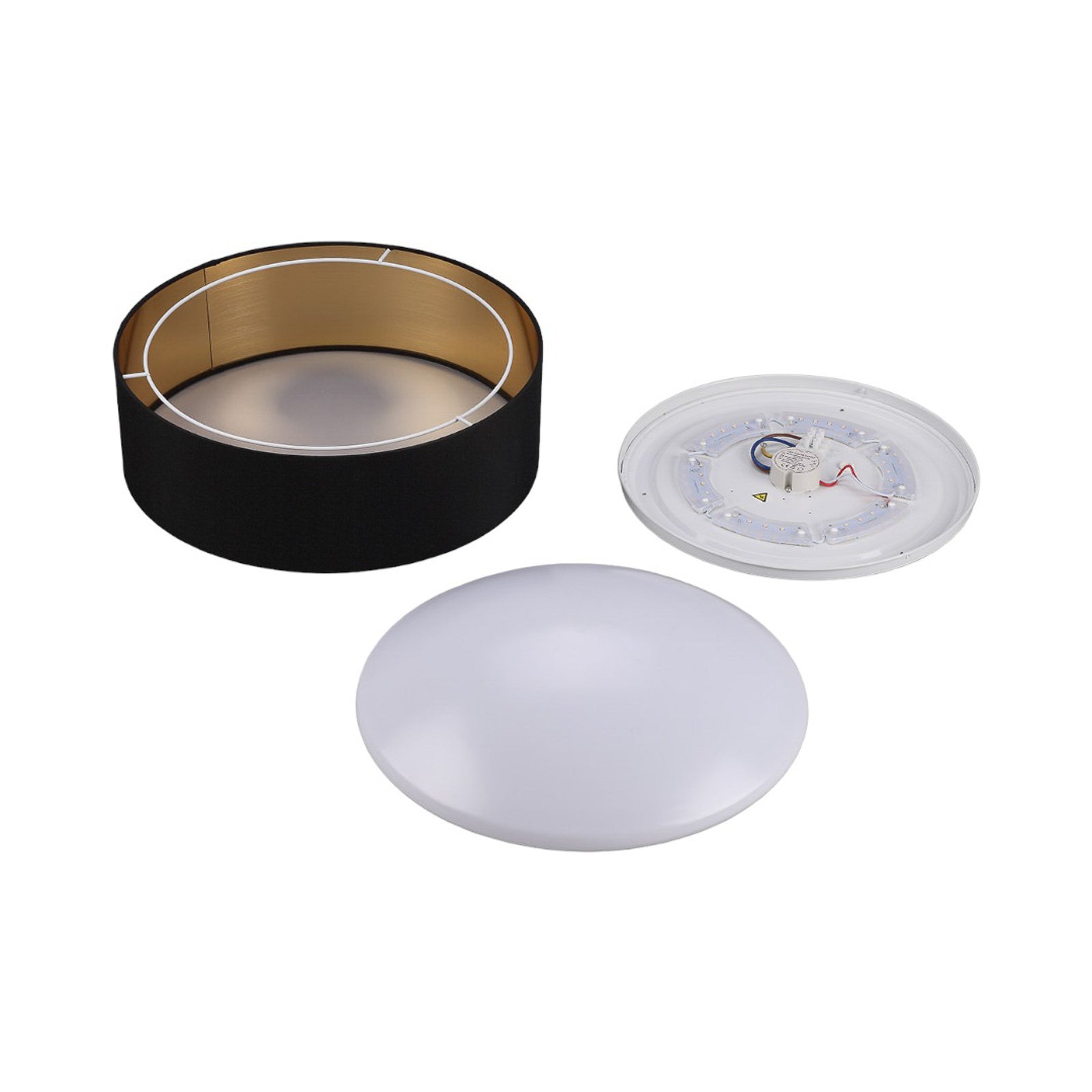 Taklampe Coleen tekstil svart/gull LED-lyskilde