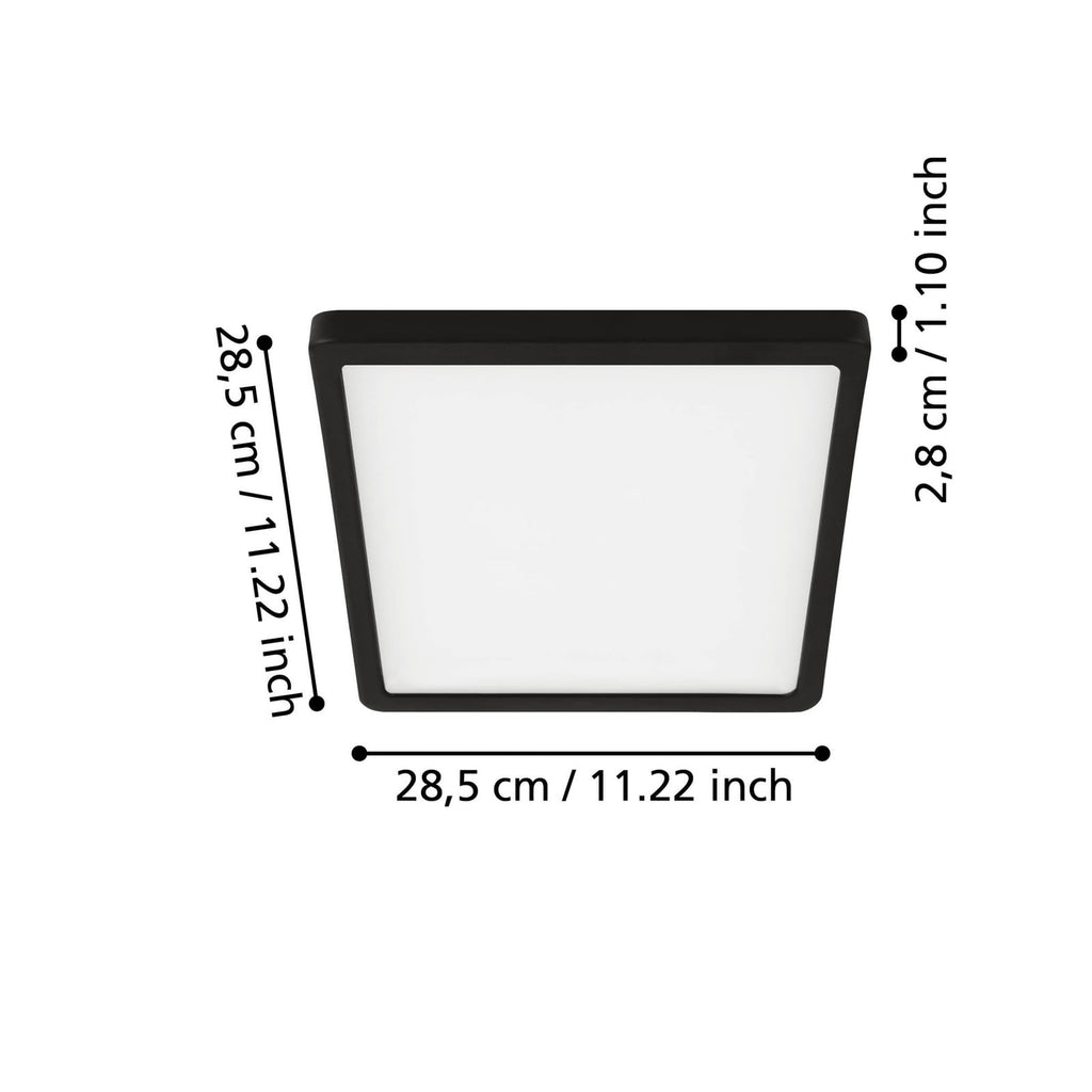 Detalj av Taklampe Fueva 5 LED svart IP44 28x28 cm 3000K