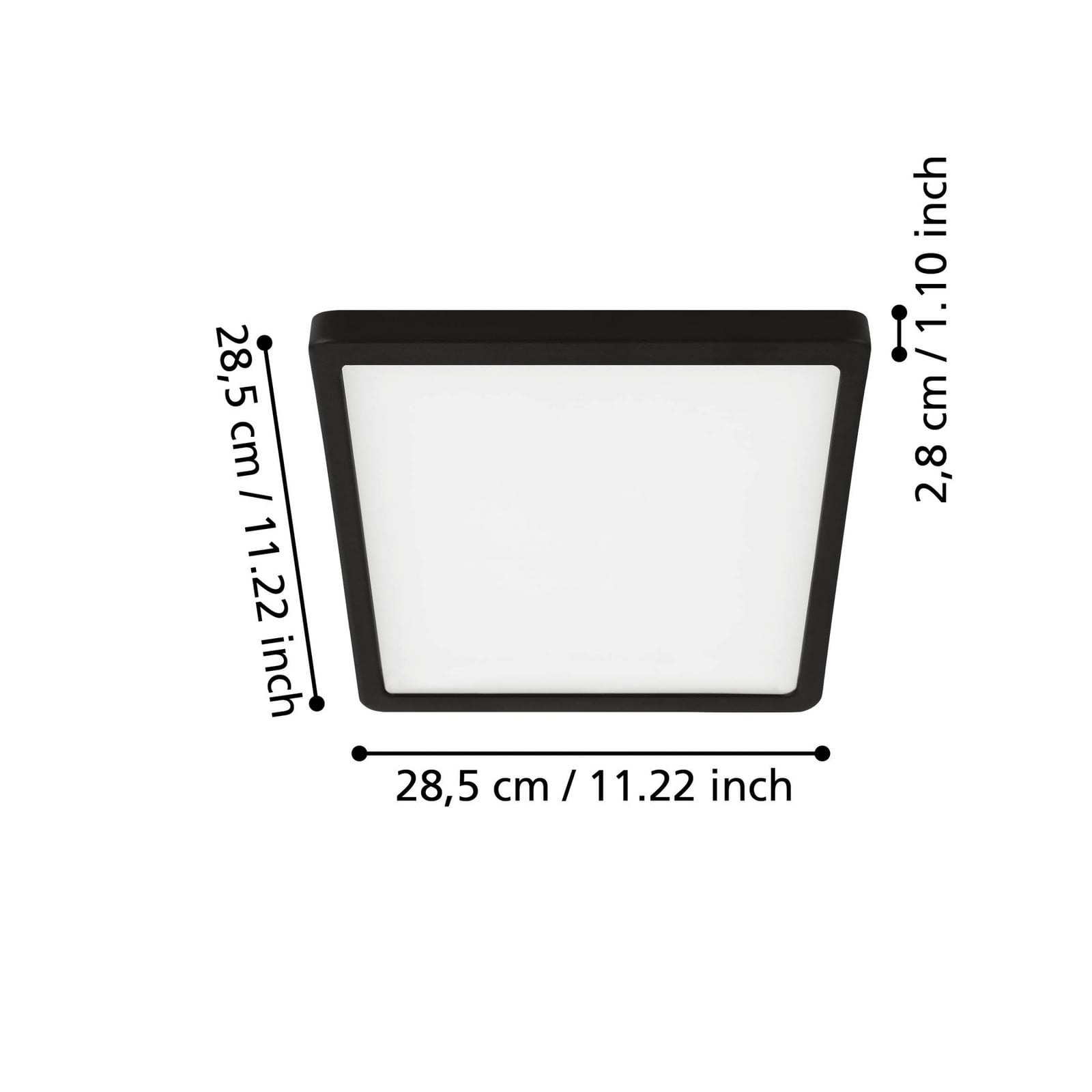 Detalj av Taklampe Fueva 5 LED svart IP44 28x28 cm 3000K