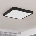 Taklampe Fueva 5 LED svart IP44 28x28 cm 3000K forfra