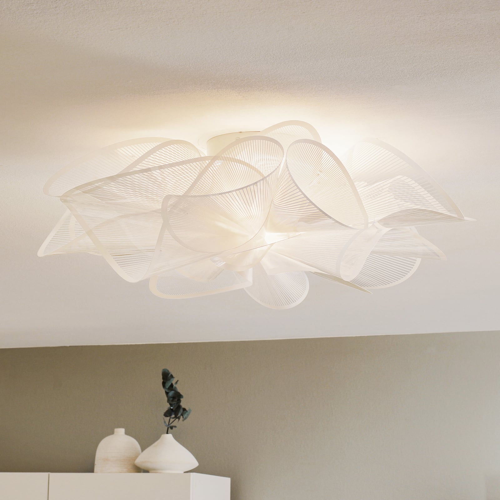 Taklampe La Belle Étoile hvit Ø73 cm dimbar 15W forfra