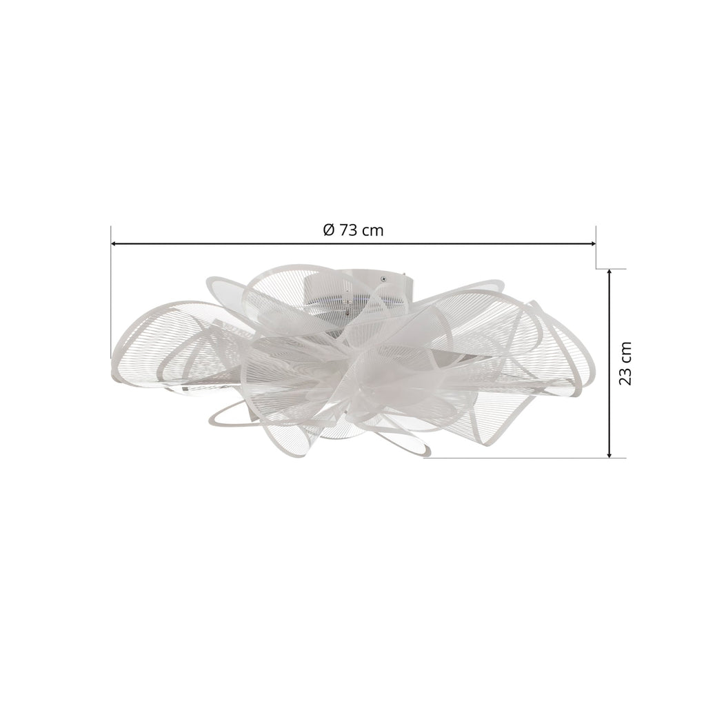 Taklampe La Belle Étoile hvit Ø73 cm dimbar 15W lys nedover