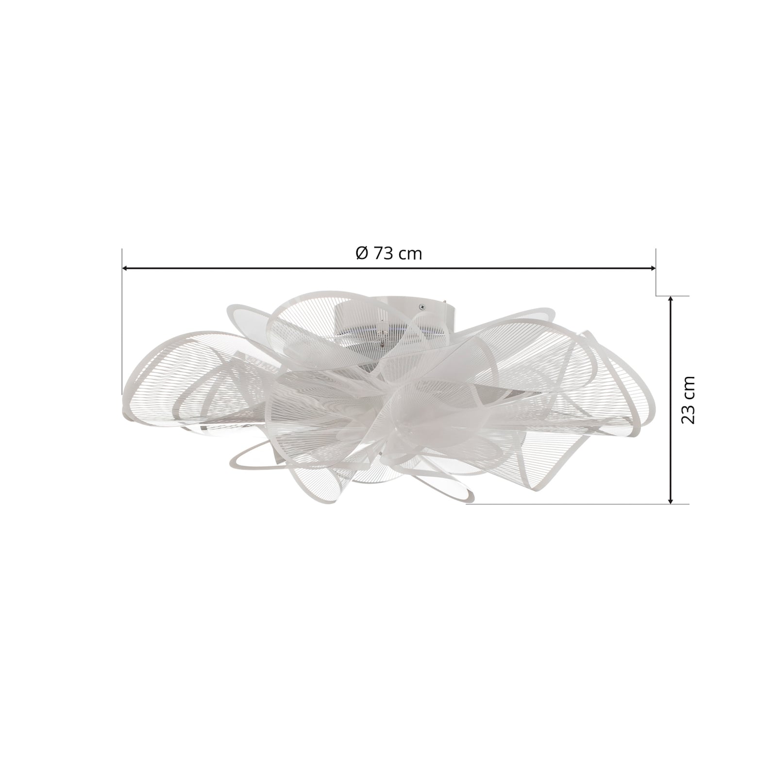 Taklampe La Belle Étoile hvit Ø73 cm dimbar 15W lys nedover