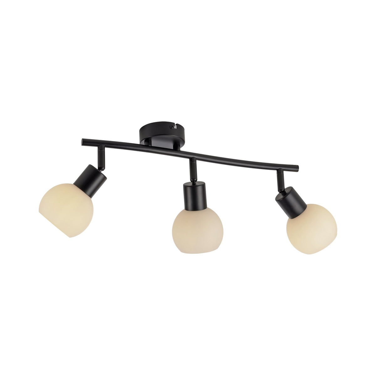 Detalj av Taklampe Loki 3-lys svart jern og glass E14 56 cm