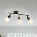 Taklampe Loki 3-lys svart jern og glass E14 56 cm forfra