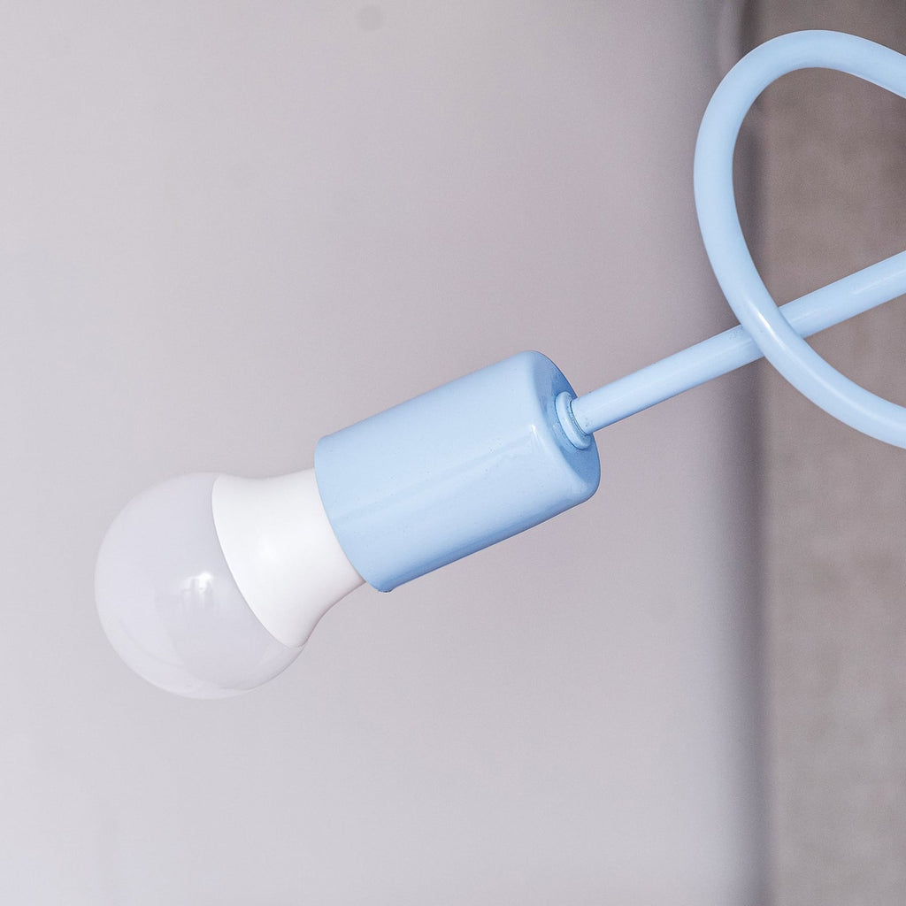 Taklampe Oxford 3-lys lyseblå metall side