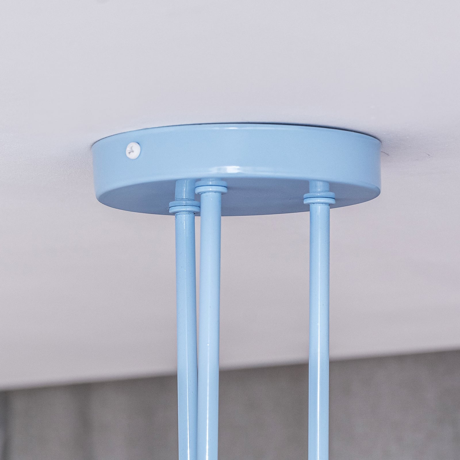 Taklampe Oxford 3-lys lyseblå metall i rom