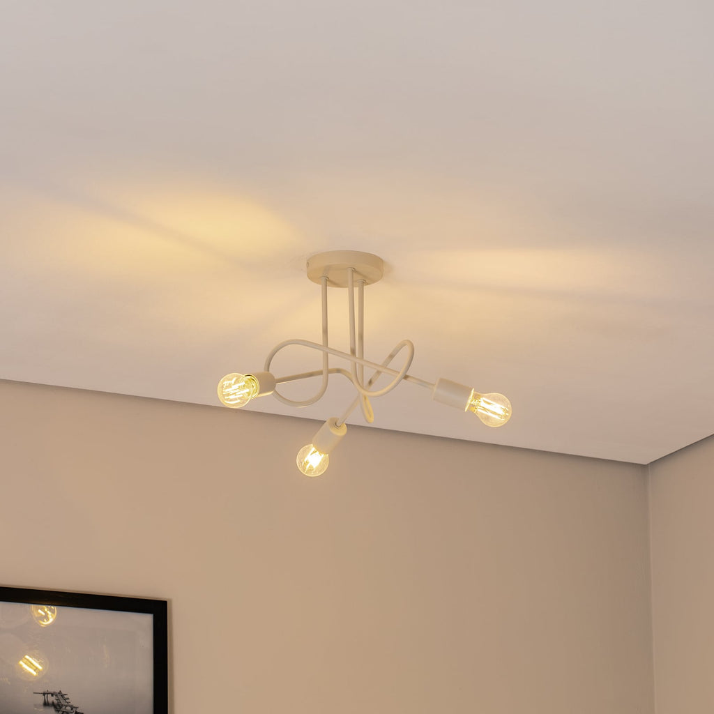 Bakside av Taklampe Oxford 3-lys sand metall
