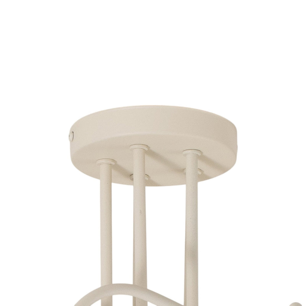 Taklampe Oxford 5-lys sand metall Ø47 cm nærbilde av sokkel