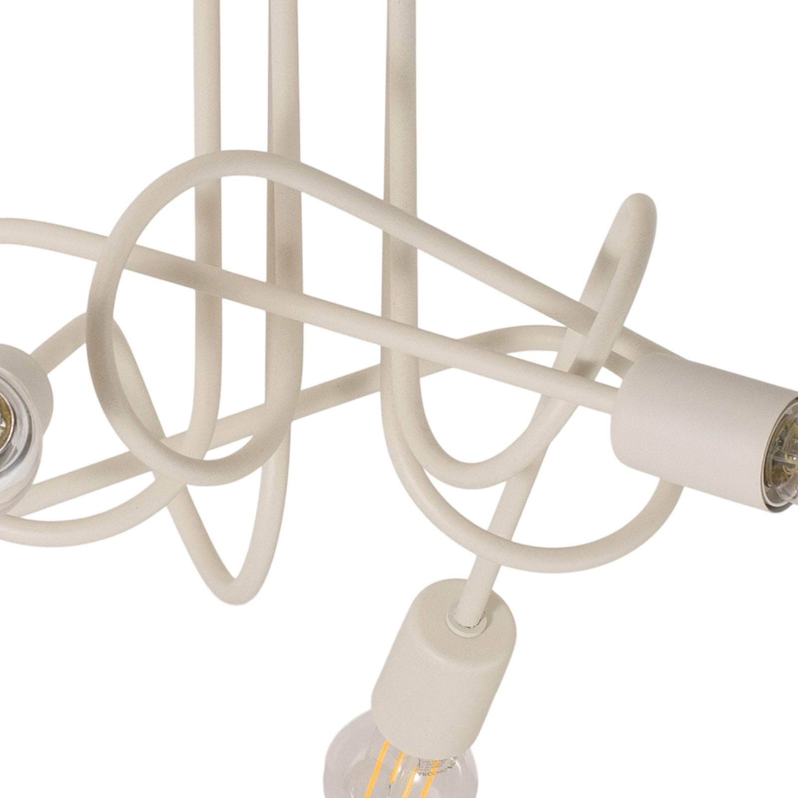 Taklampe Oxford 5-lys sand metall Ø47 cm lys på