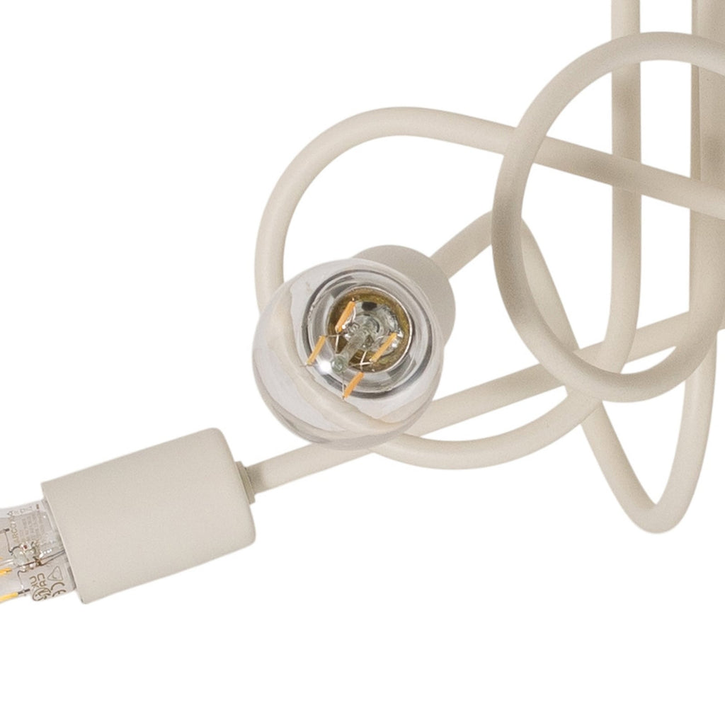 Taklampe Oxford 5-lys sand metall Ø47 cm detalj av metallstruktur