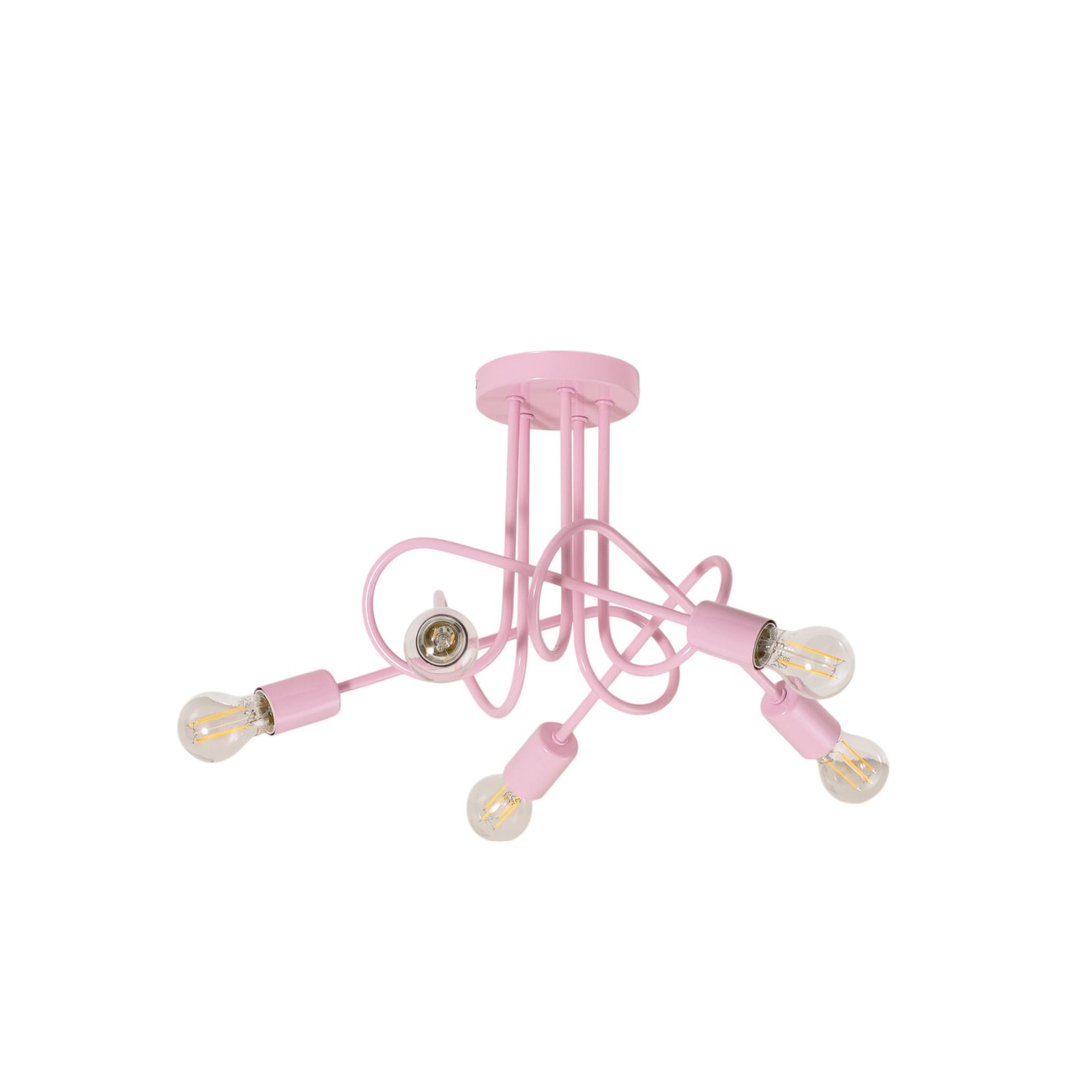 Taklampe Oxford lysrosa montert i rom