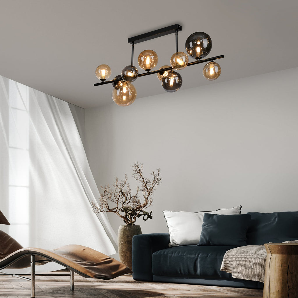 Taklampe Popsicle 10-lys detalj av lampeskjerm i glass