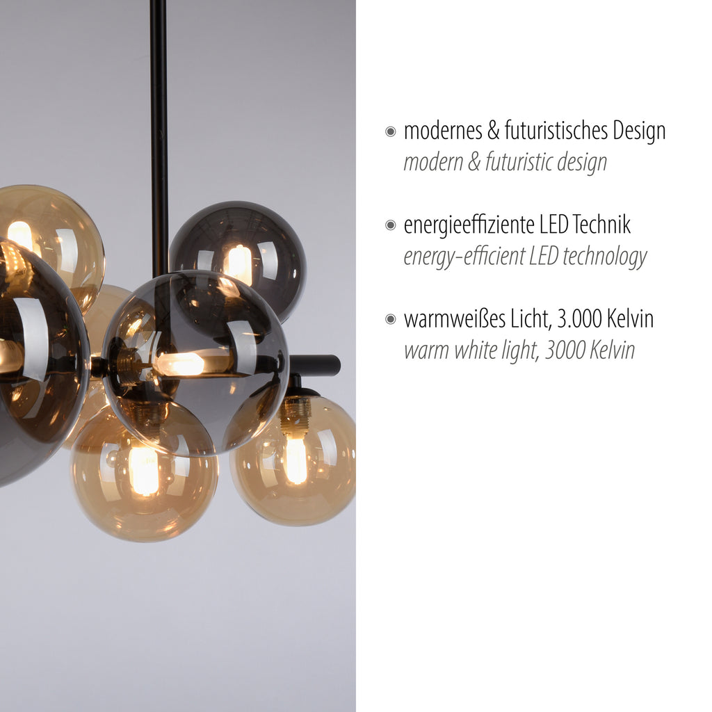 Taklampe Popsicle 10-lys med synlig G9-sokkel