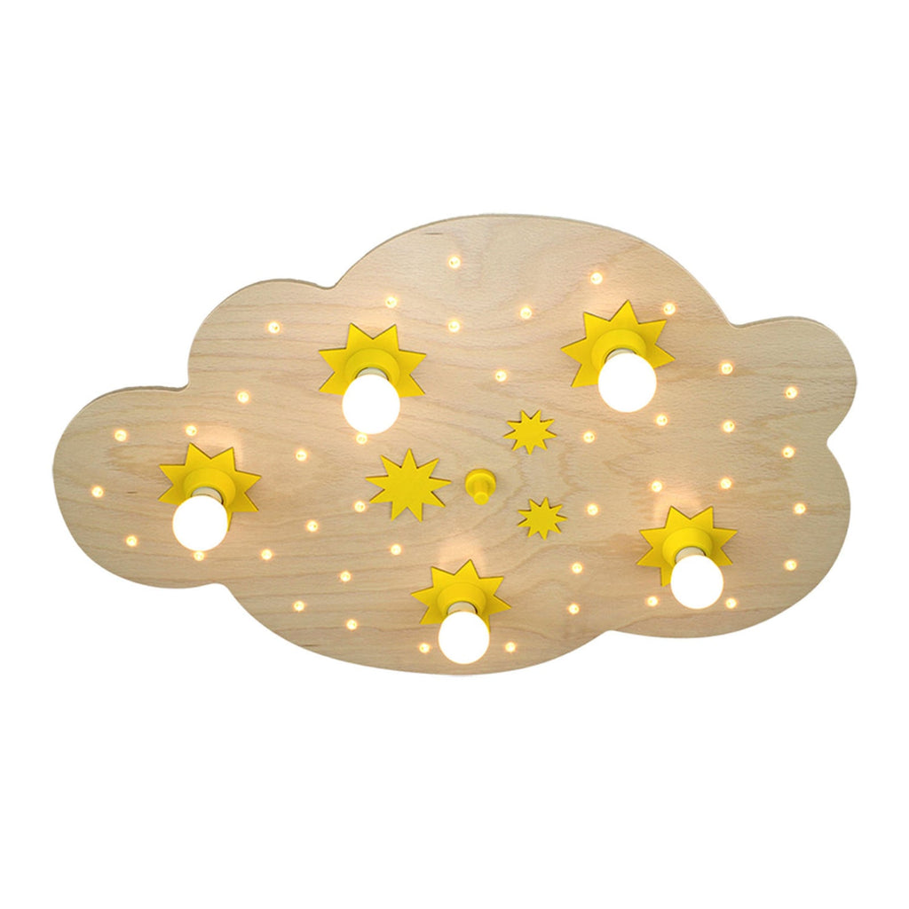 Taklampe Sternenwolke skyform bøk natur 75 cm E14 forfra