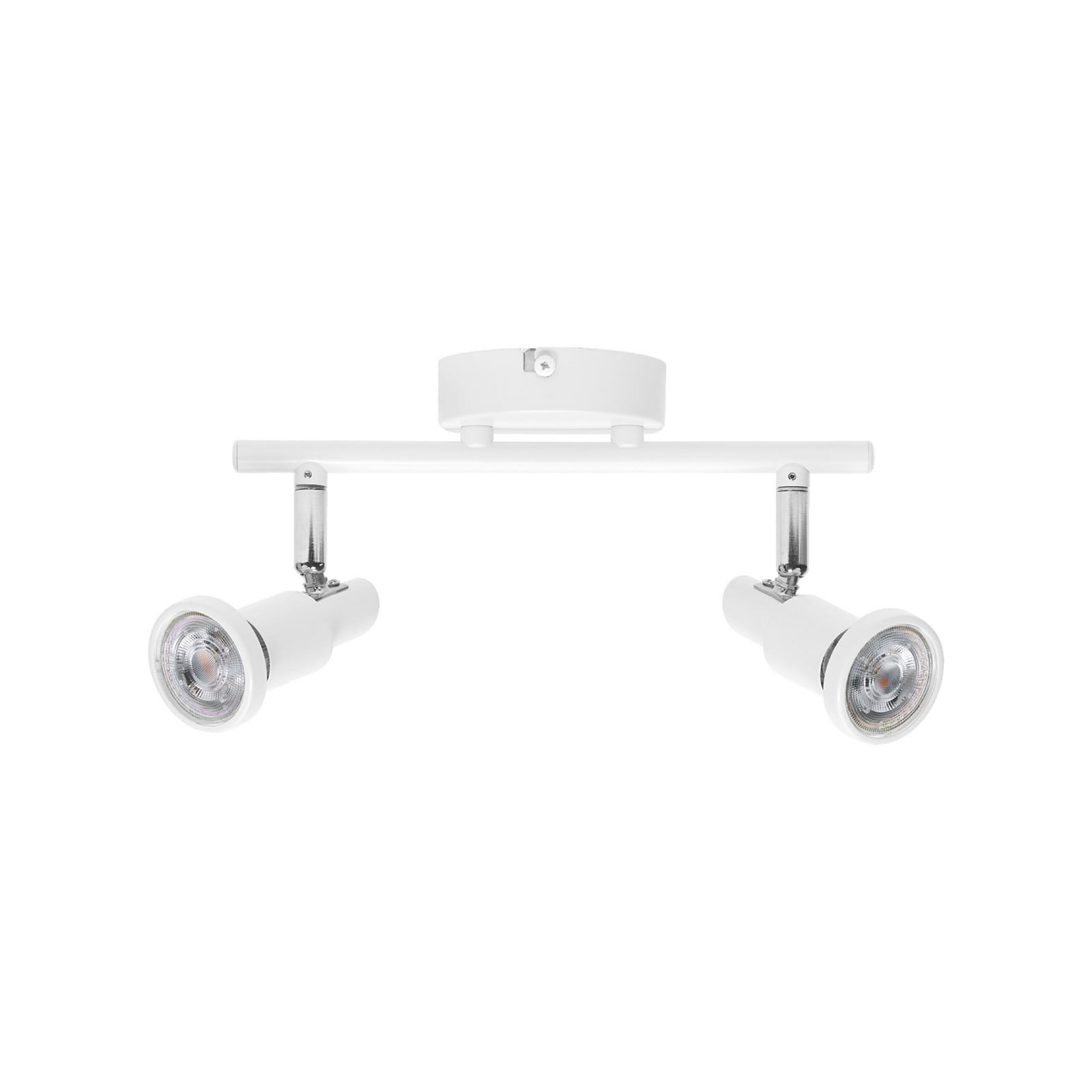Takspot 2-lys dimbar hvit stål GU10 LED varmhvit - OSRAM forfra
