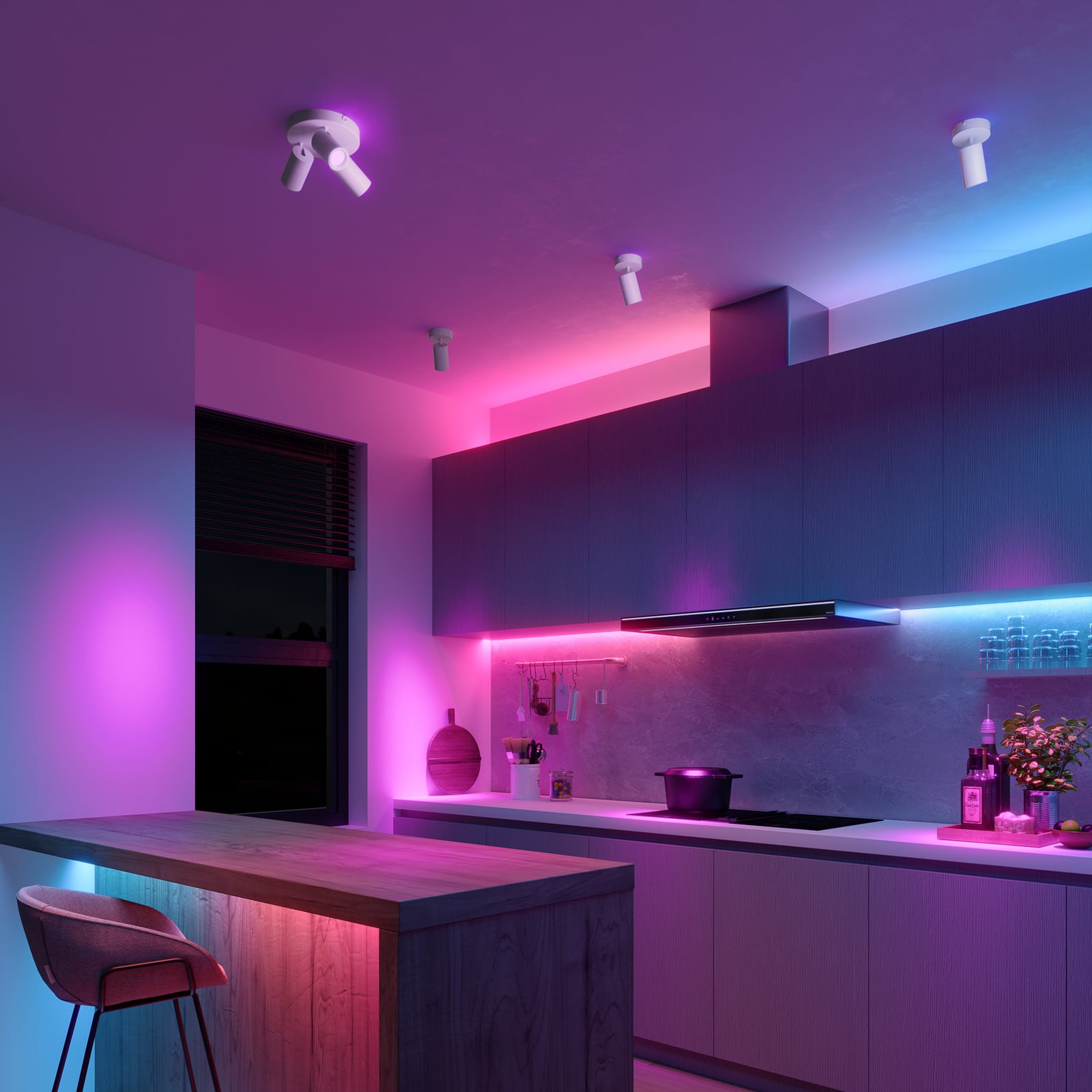 Takspot 3-lys smart hvit dimbar RGB GU10 Ø21 cm - Calex bakside
