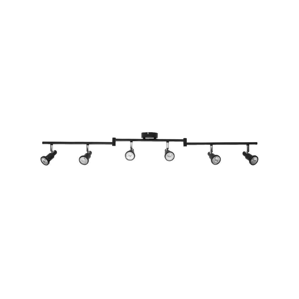Takspot 6-lys svart stål GU10 dimbar 119,8 cm - OSRAM forfra