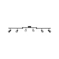Takspot 6-lys svart stål GU10 dimbar 119,8 cm - OSRAM forfra