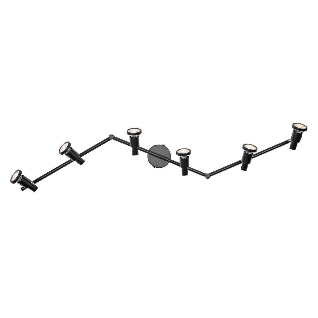 Takspot 6-lys svart stål GU10 dimbar 119,8 cm - OSRAM nærbilde av lampeskjerm
