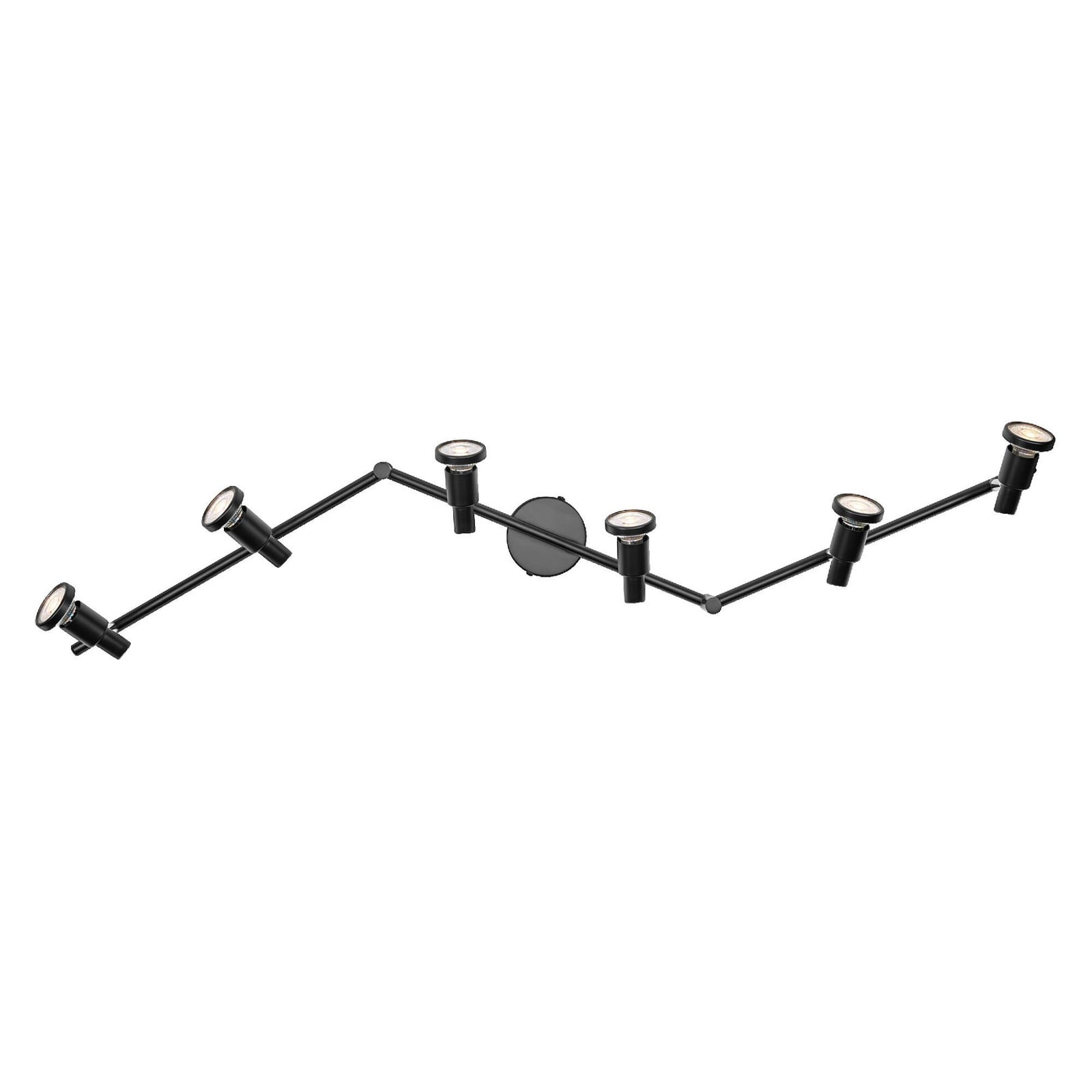 Takspot 6-lys svart stål GU10 dimbar 119,8 cm - OSRAM nærbilde av lampeskjerm