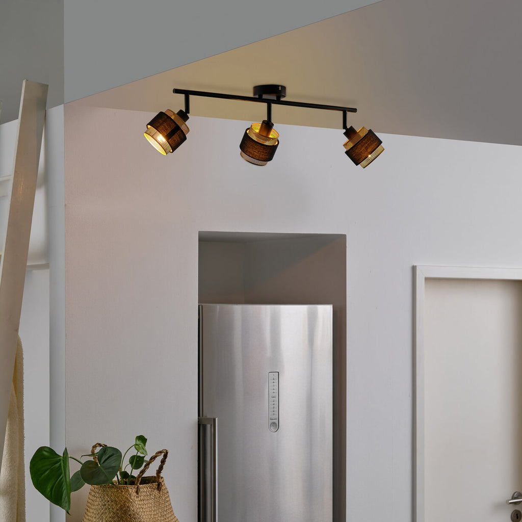 Bakside av Takspot Decor Spot Hornet 3-lys svart/gull E14