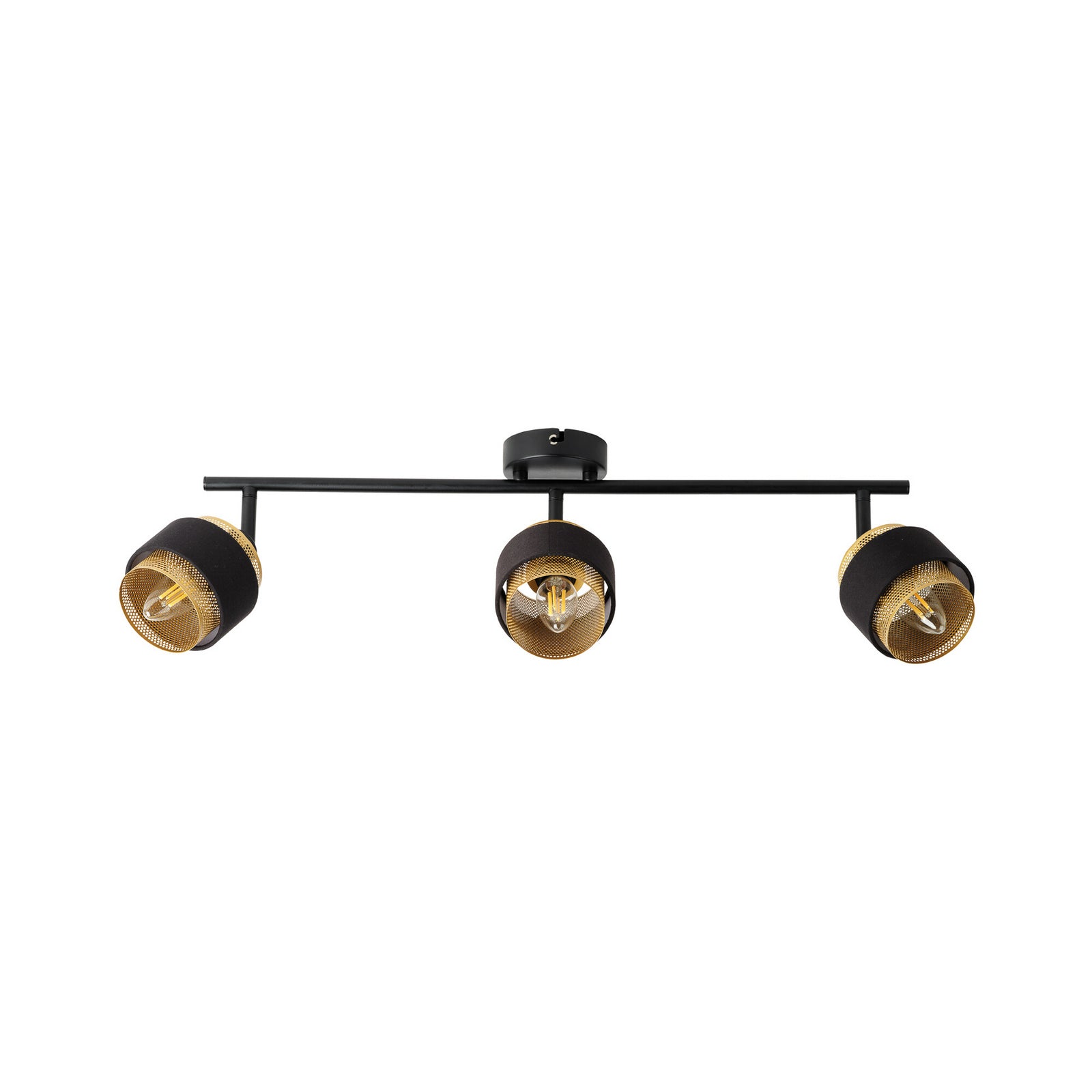 Montert Takspot Decor Spot Hornet 3-lys svart/gull E14 i rom