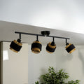 Takspot Decor Spot Hornet 4-lys svart/gull E14 71 cm forfra