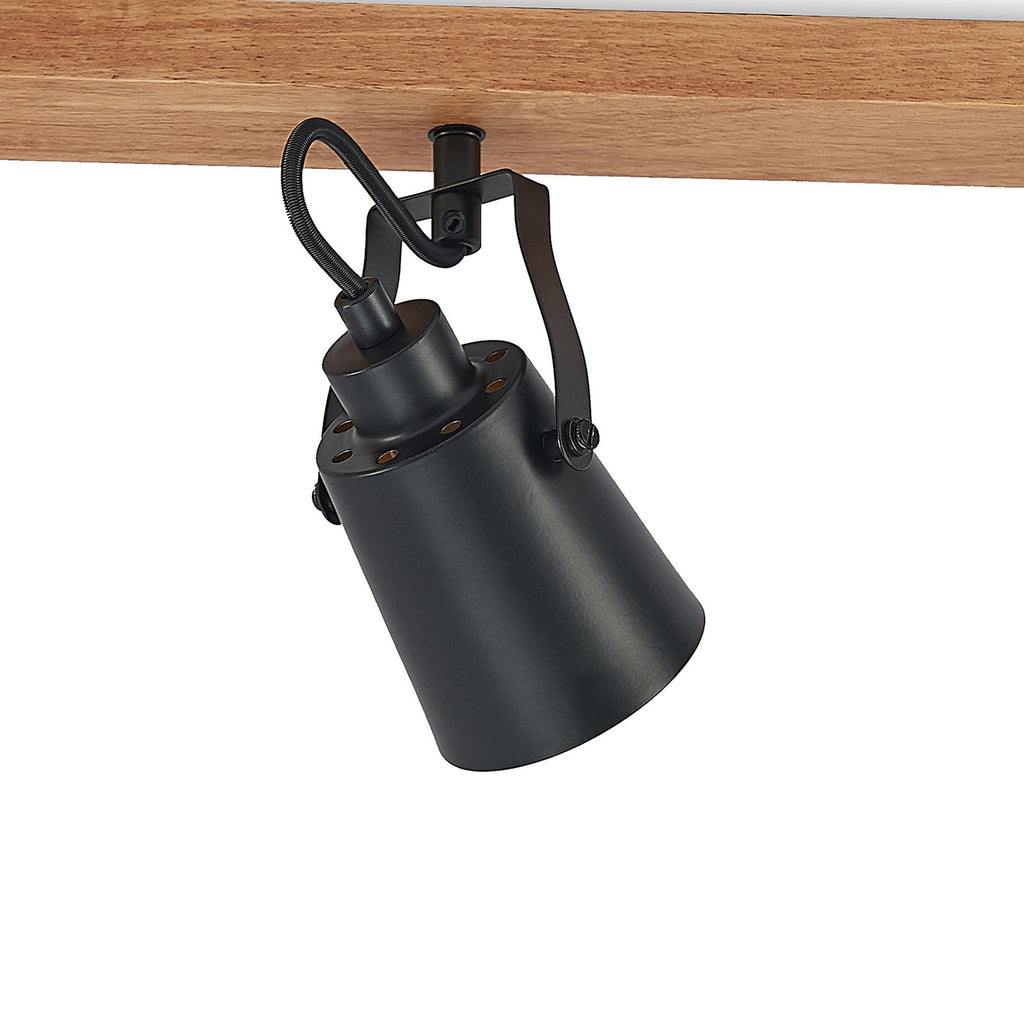 Oppheng detalj takspot Kimban 5-lys tre og metall svart/gull