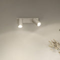 Takspot Octagon 2-lys hvit matt stål dimbar GU10-LED forfra