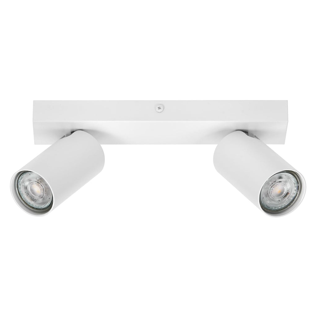 Montert Takspot Octagon 2-lys hvit matt stål dimbar GU10-LED i rom