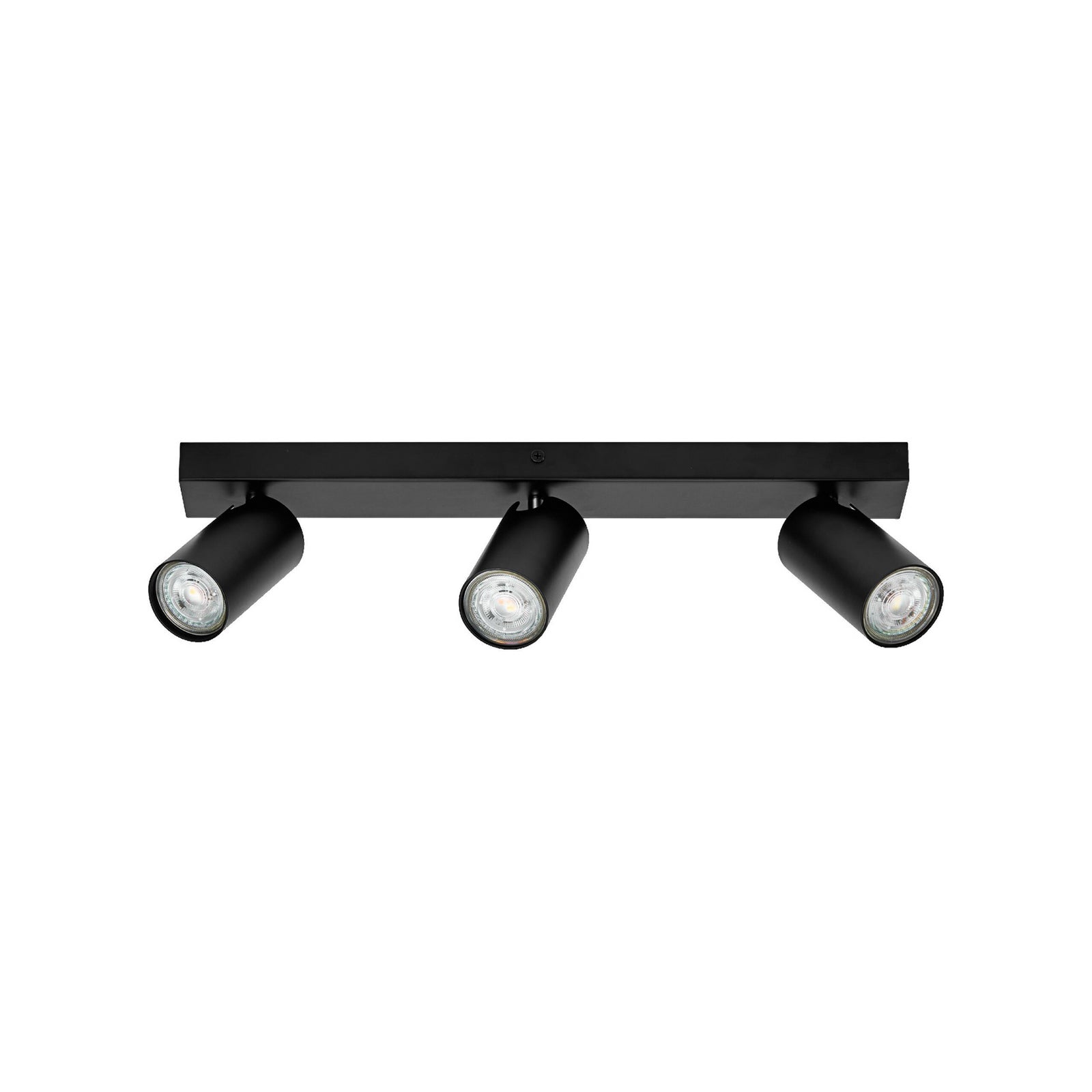 Takspot OCTAGON 3-lys svart stål front