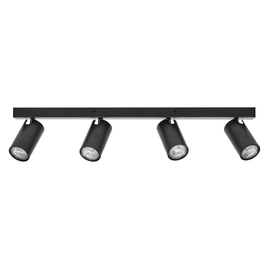 Montert Takspot Octagon 4-lys dimbar svart stål 60 cm GU10 i rom