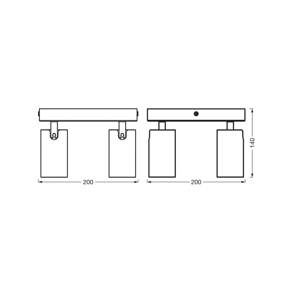 Takspot Octagon Plate 4-lys hvit dimbar GU10 - OSRAM bakside