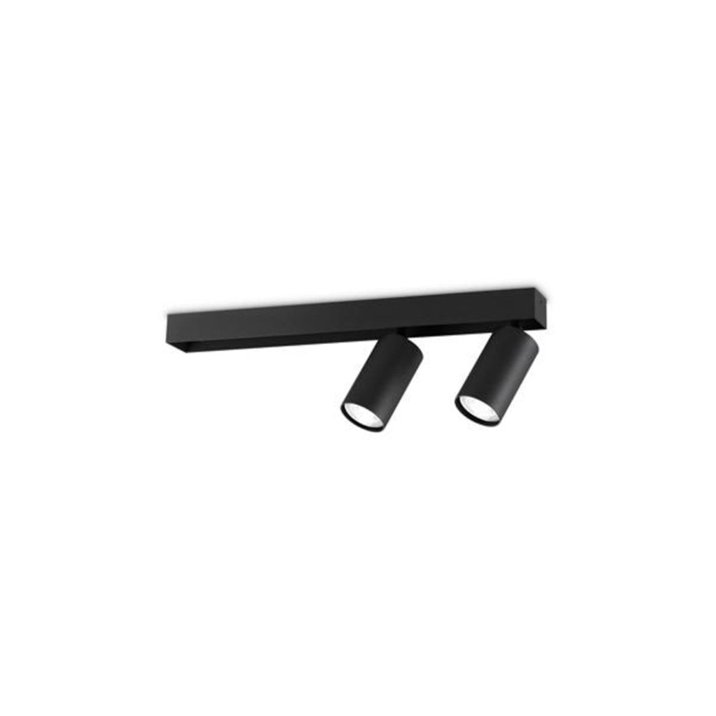 Takspot Profilo 2-lys svart metall 45 cm forfra