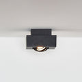 Takspot Xirax 1-lys svart aluminium dimbar GU10 forfra