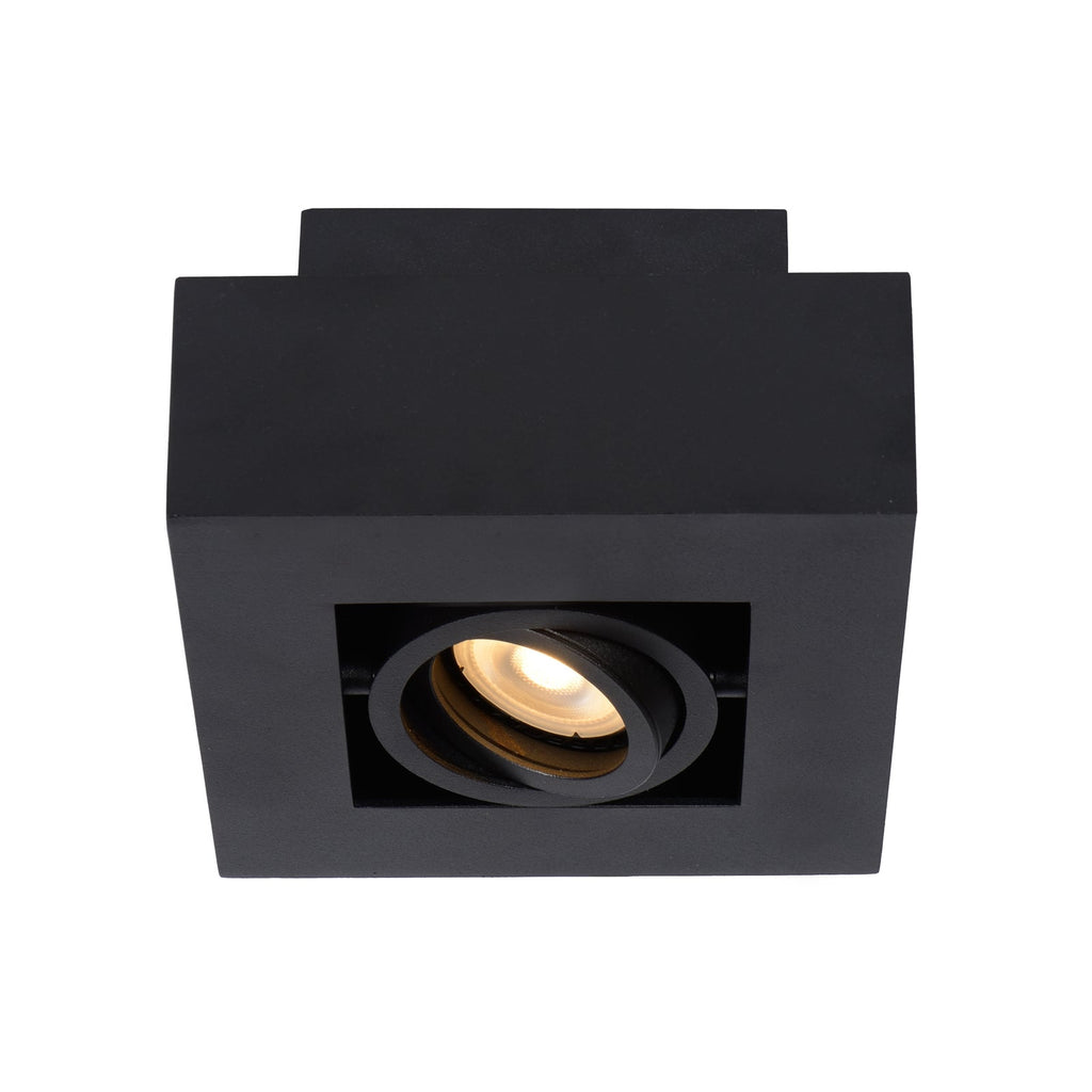 Montert Takspot Xirax 1-lys svart aluminium dimbar GU10 i tak